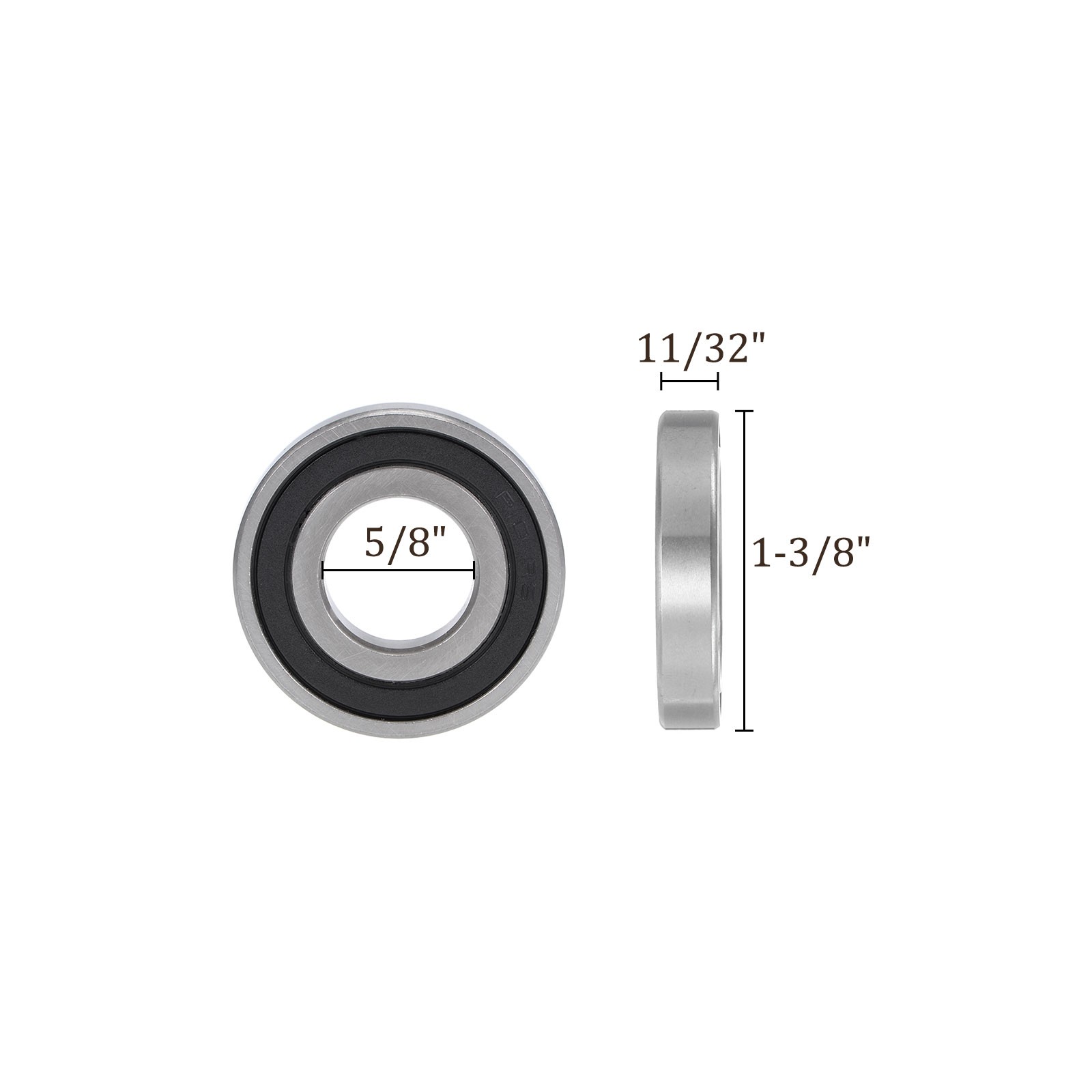 5pcs Ball Bearings – [5/8 Inch x 1-3/8 Inch x 11/32 Inch] Chrome Steel