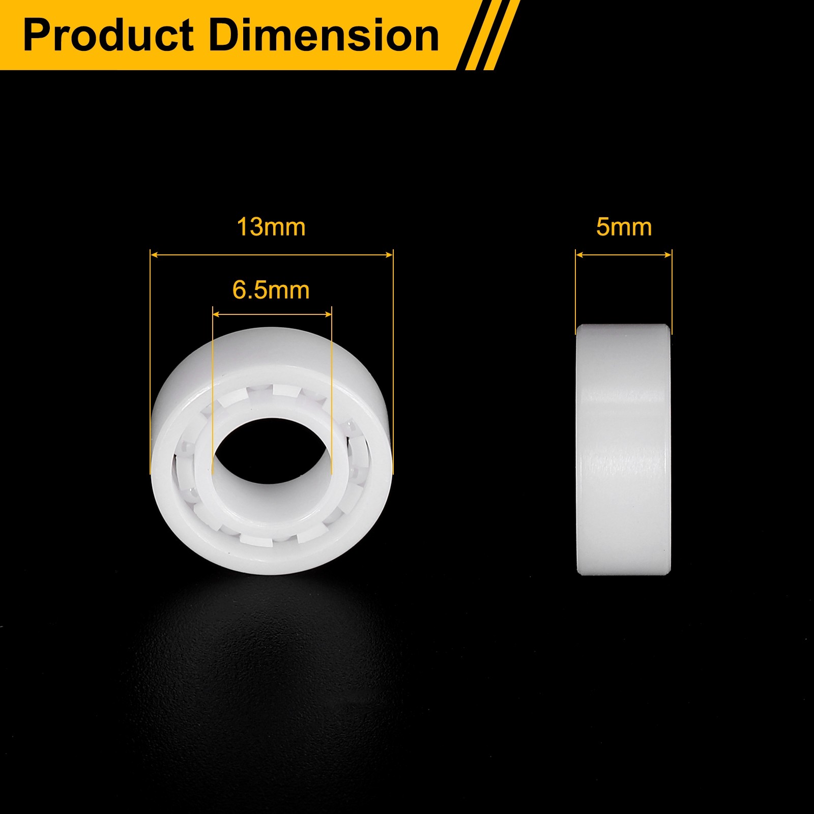 R188 Full Ceramic Bearing 6.5x13x5mm Deep Groove Miniature Bearing Zirconia