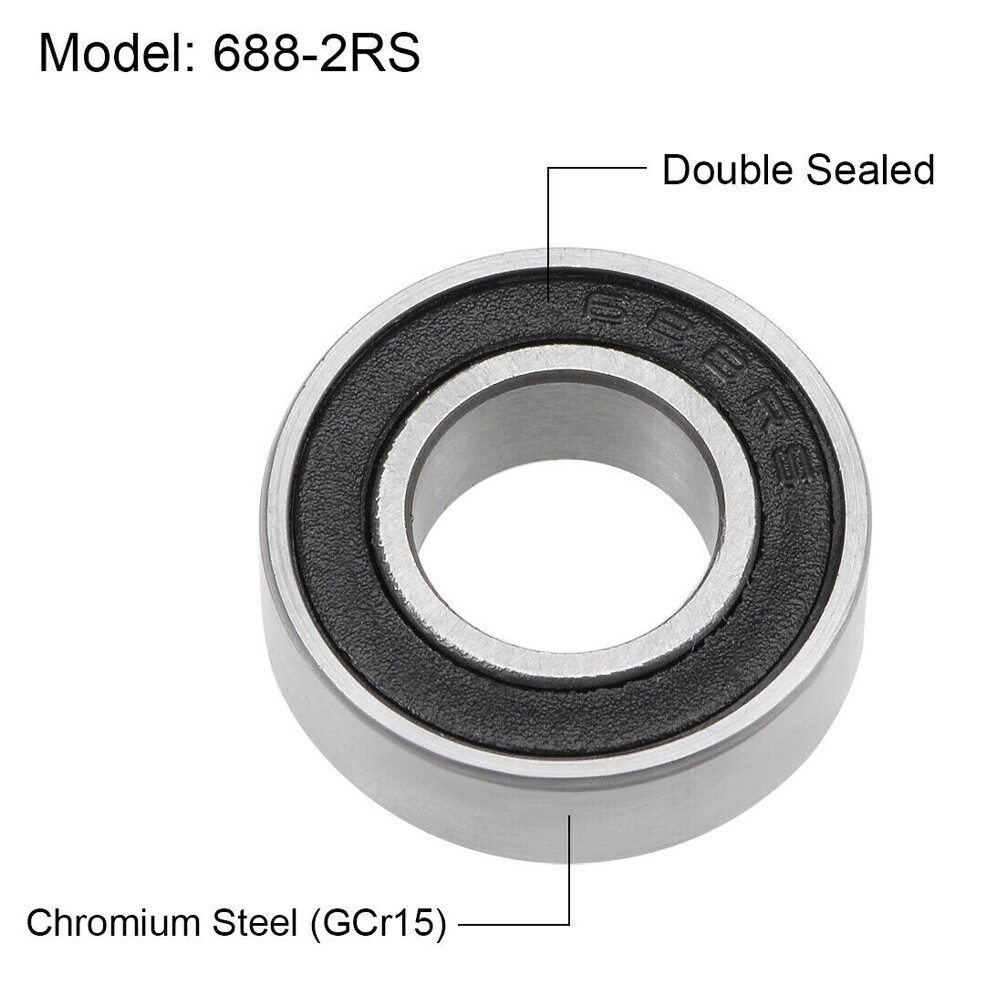 20PCS 688-2RS Ball Bearings Double Sealed Z2 8mm ID 16mm OD 5mm Thick
