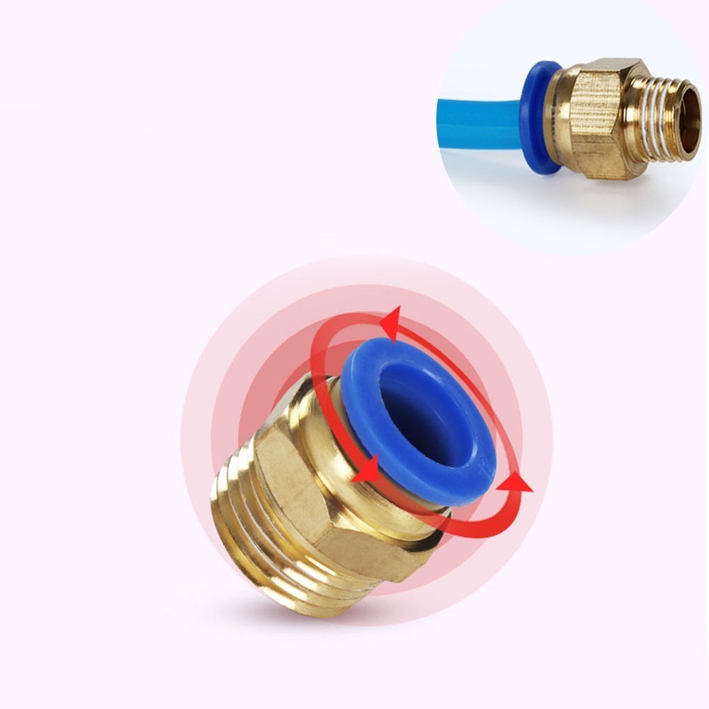 For Air Water Hose Tube 6mm 1/4inch Male Stud Push In Fit Pneumatic Fittings