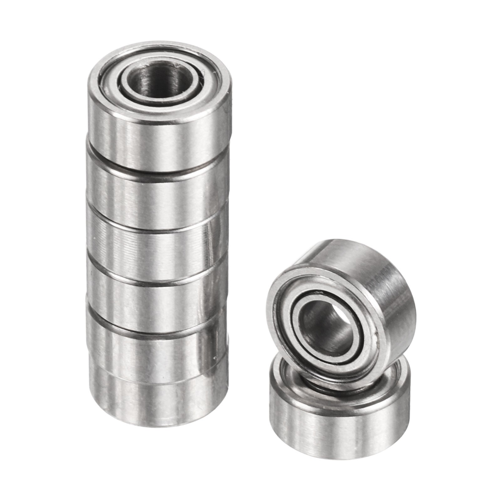 8pcs R2-5ZZ 1/8″ ID x 5/16″ OD x 9/64″ Height Z1 Ball Bearings, Silver Tone