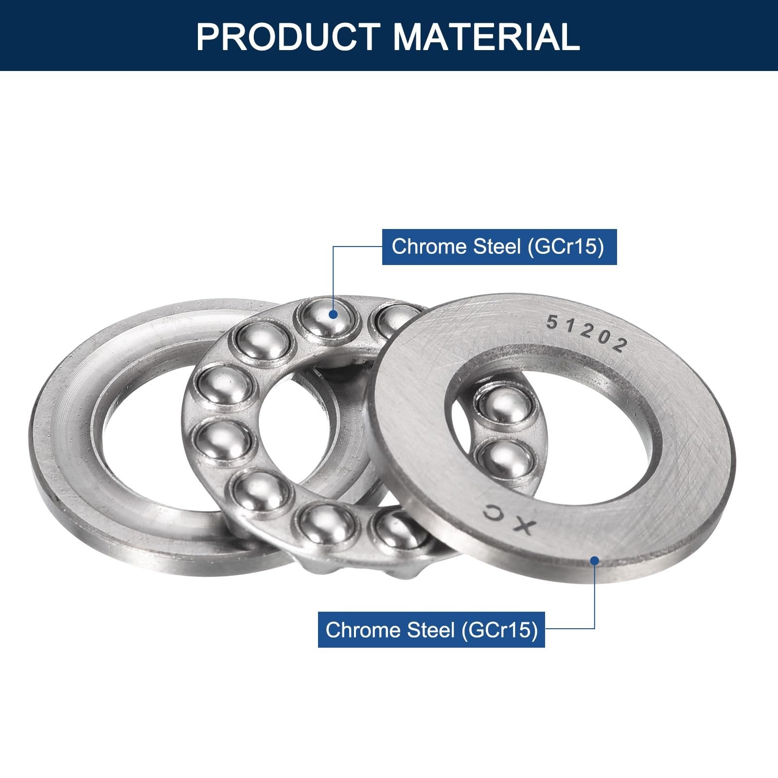 Thrust Ball Bearings, 4pcs 51202 Plane Axial Ball Bearing 3-in-1, 15mm x 32mm…