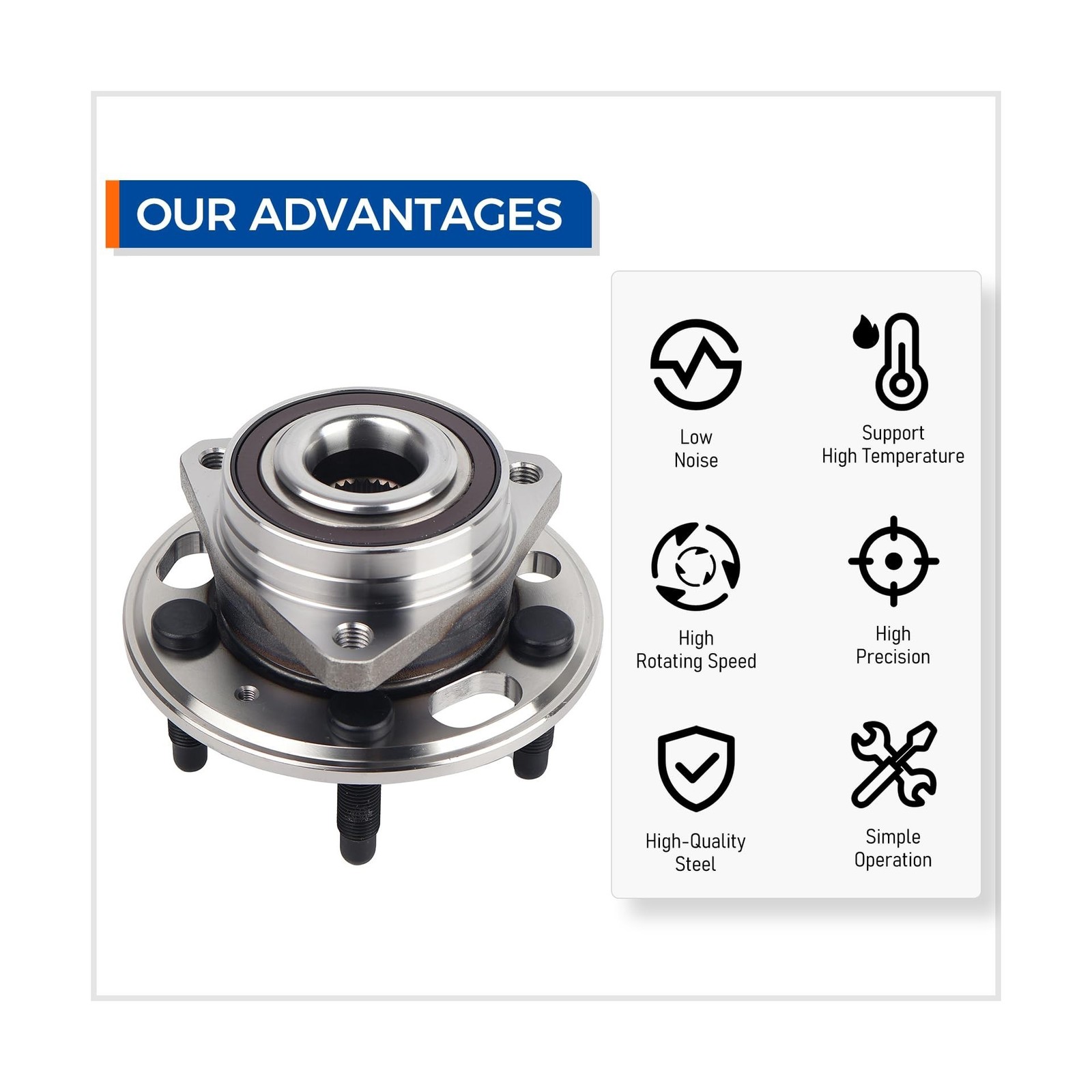 PAROD Pair 513288 Front/Rear Wheel Hub Bearing Assembly Compatible with Chevy…
