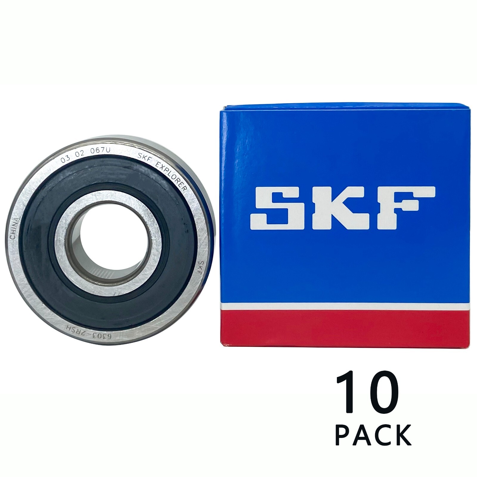10PACK SKF 6303-2RSH 17X47X14MM Double Rubber Seal Bearings 6303RS