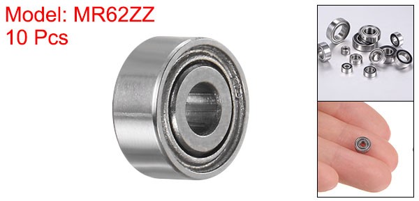 10pcs MR62ZZ Bearings 2x6x2.5mm Chrome Steel Mini Bearing Double Shielded, ABEC3