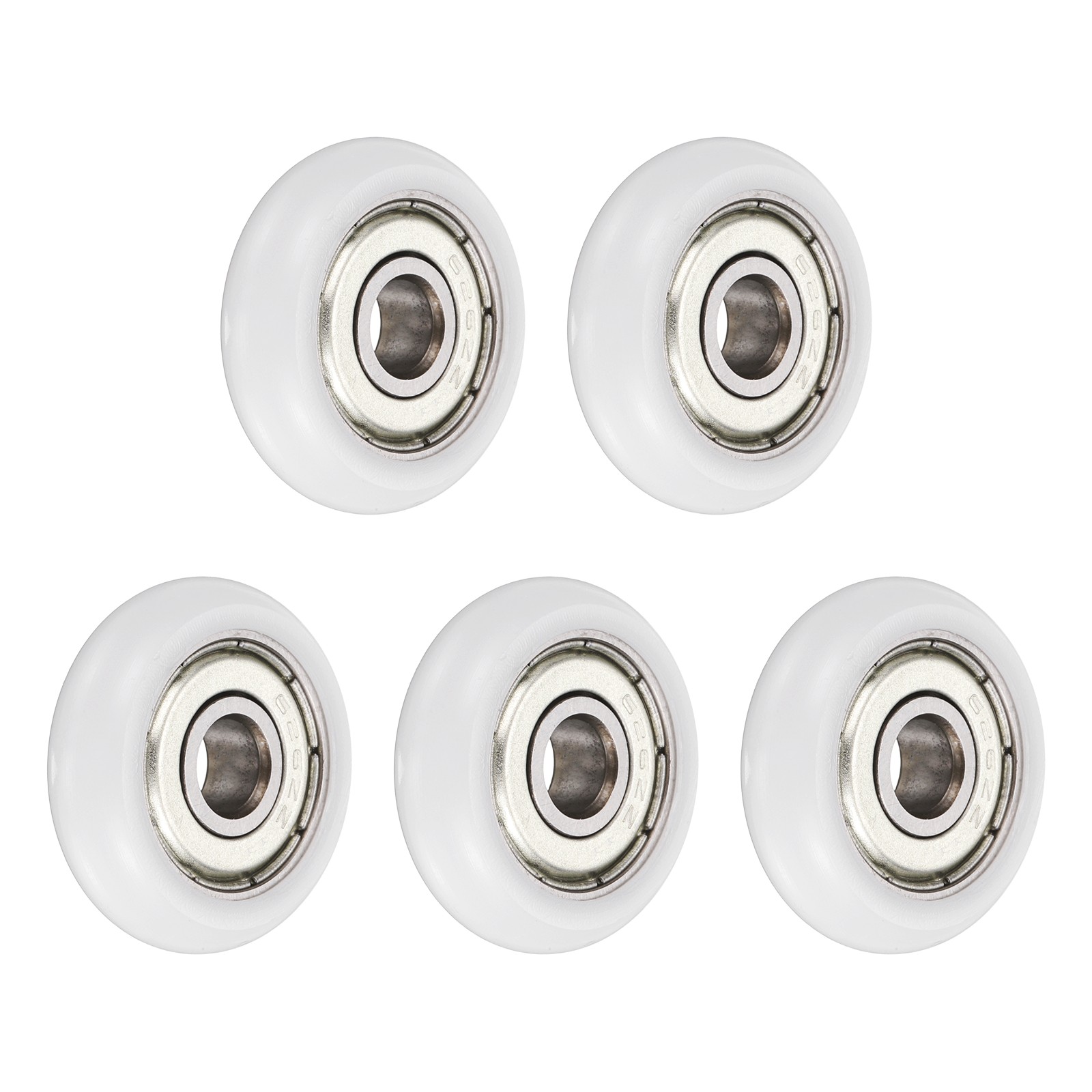 5Pcs 626ZZ Nylon Plastic Guide Bearing 6x25x7mm Pulley Roller, White