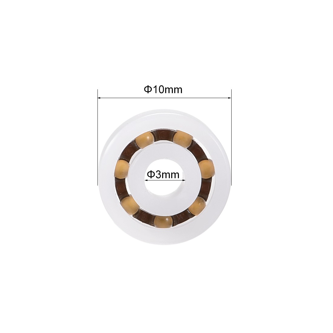 5pcs 623 Plastic Bearings 3x10x4mm Glass Ball Nylon Cage