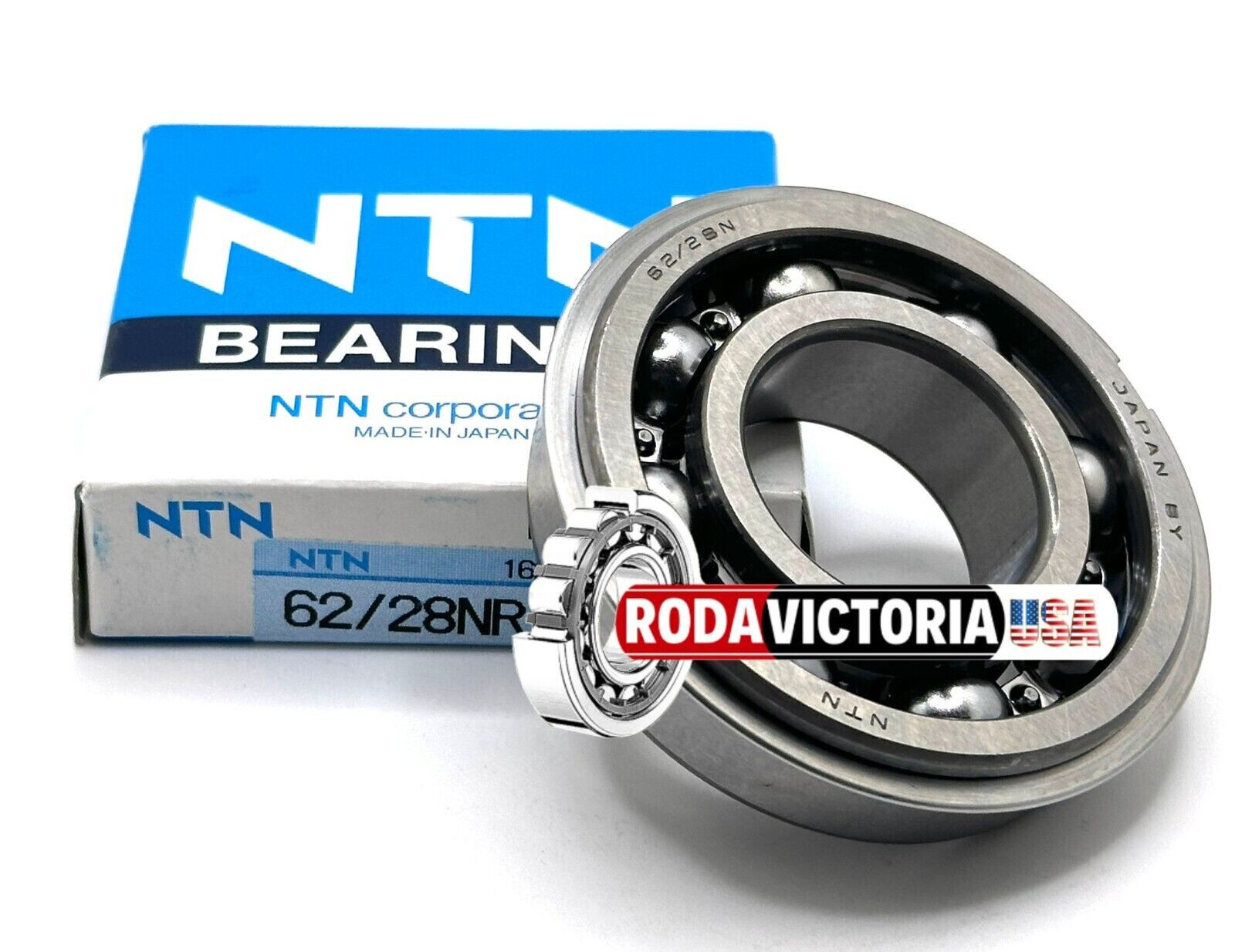 NTN JAPAN 62/28 NR C3 BALL BEARING, OPEN TYPE, NO SEALS + SNAP RING 28x58x16mm