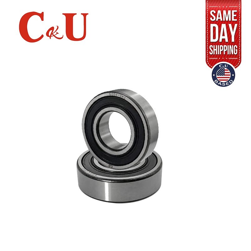 2 Pack CKU 6004-2RS 20x42x12mm Double Rubber Sealed Deep Groove Ball Bearings