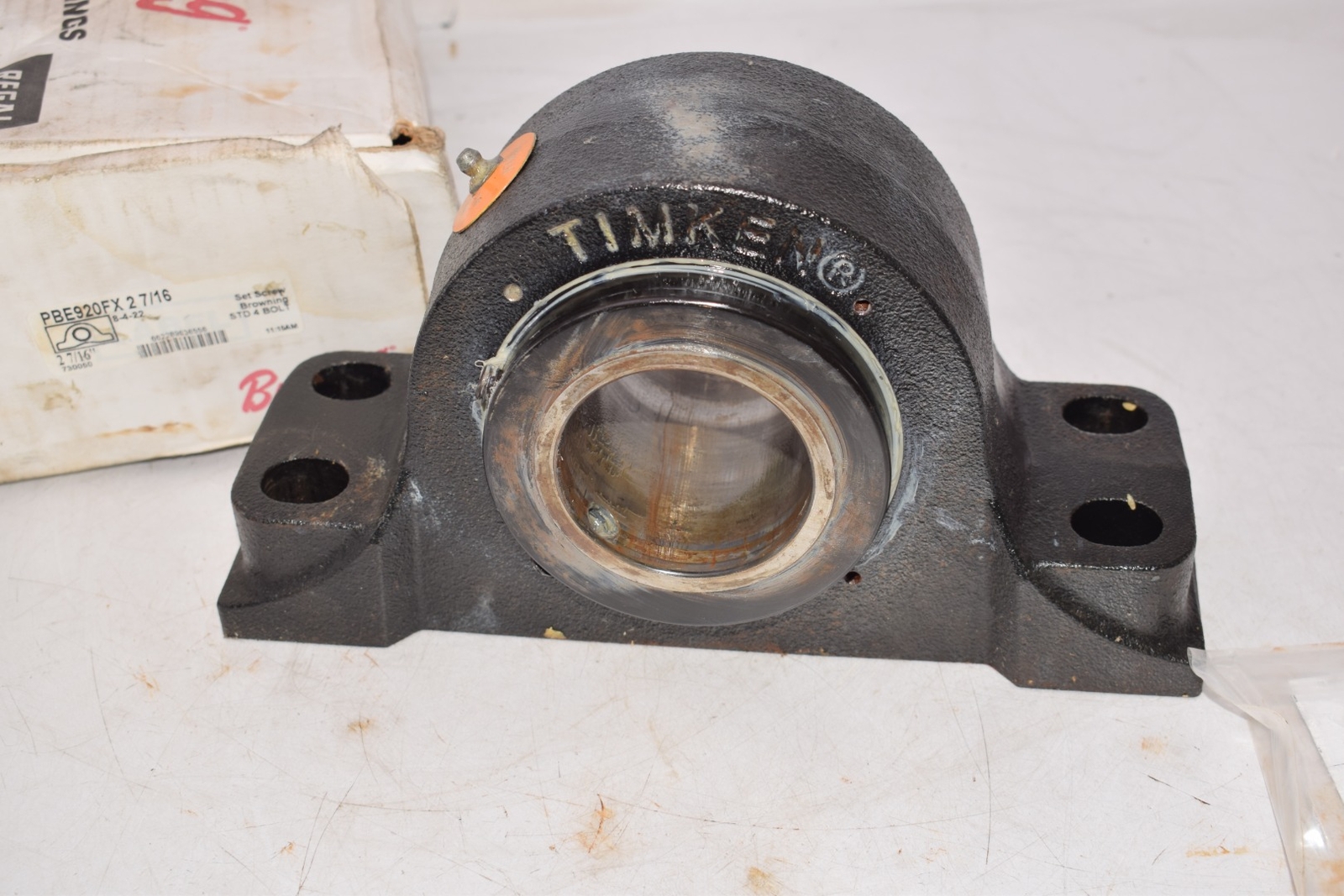 Browning PBE920FX 2-7/16” Set Screw Standard 4 Bolt Pillow Block Roller Bearing