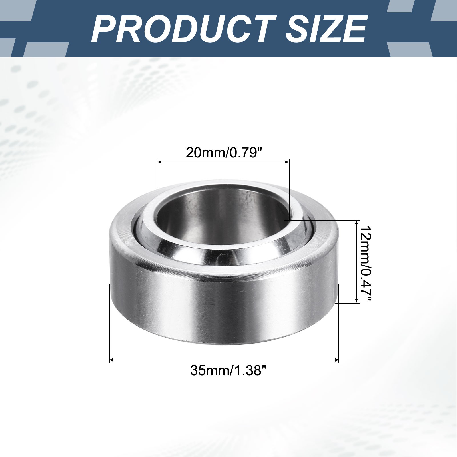 2Pcs GE20C Spherical Plain Bearing 20x35x12mm Bearing Steel Bearing ABEC-3