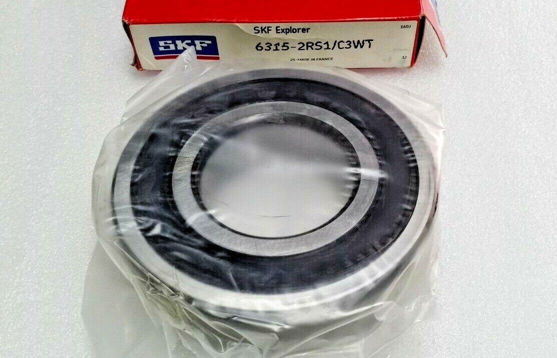 6315-2RS1/C3WT SKF Single Row Deep Groove Rubber Sealed Ball Bearing 75x160x37mm