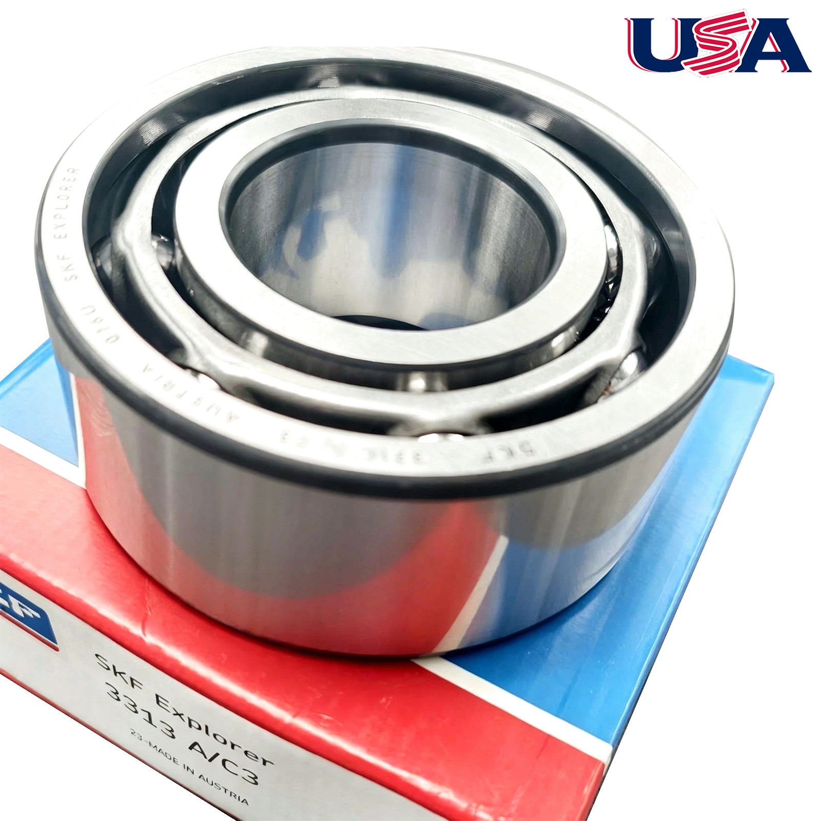 New for SKF Double Row Angular Contact Ball Bearing 3313 A/C3 65x140x58.7mm