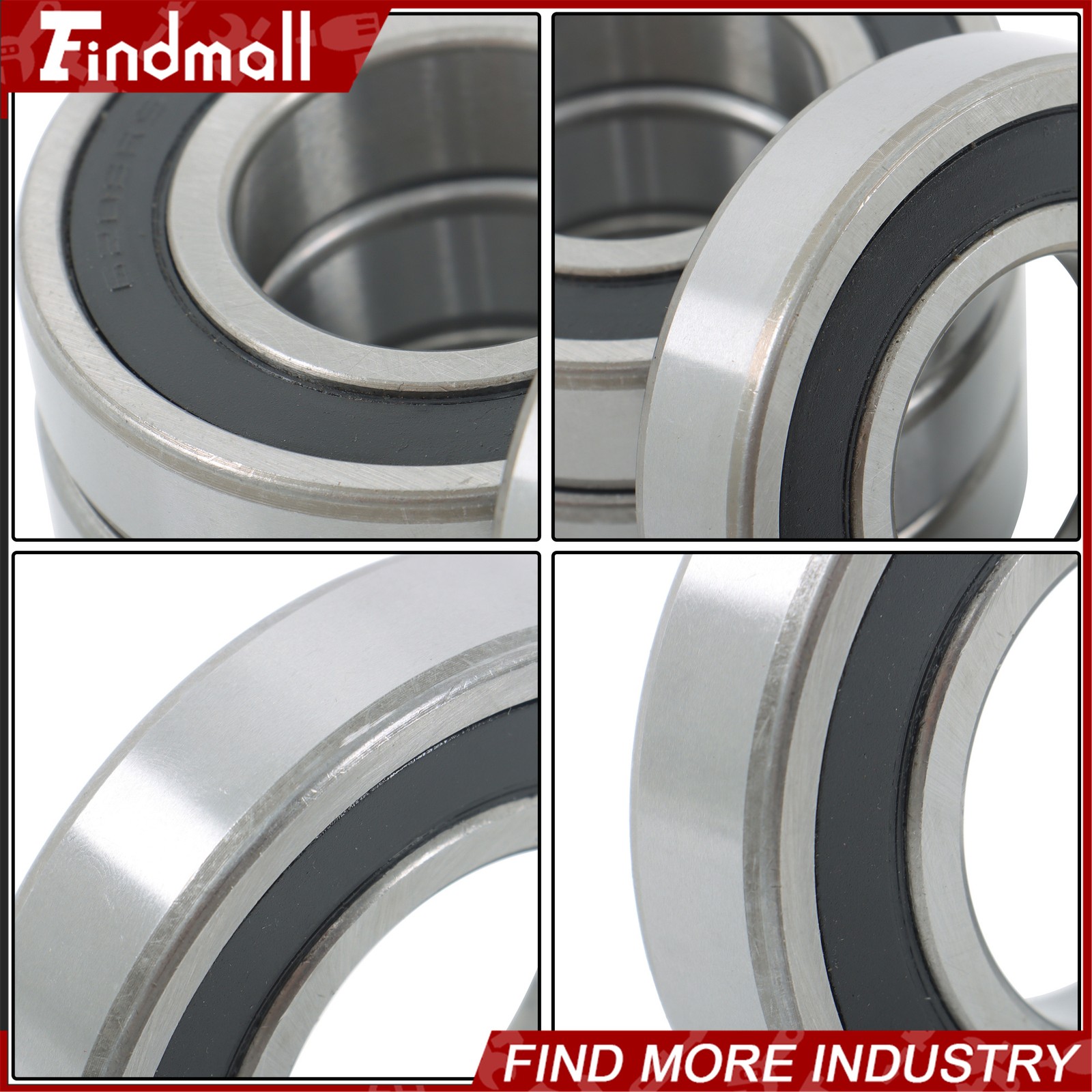 Findmall 6208-2RS Deep Groove Bearings 4pcs 40mm x80mm x18mm Rubber Sealed