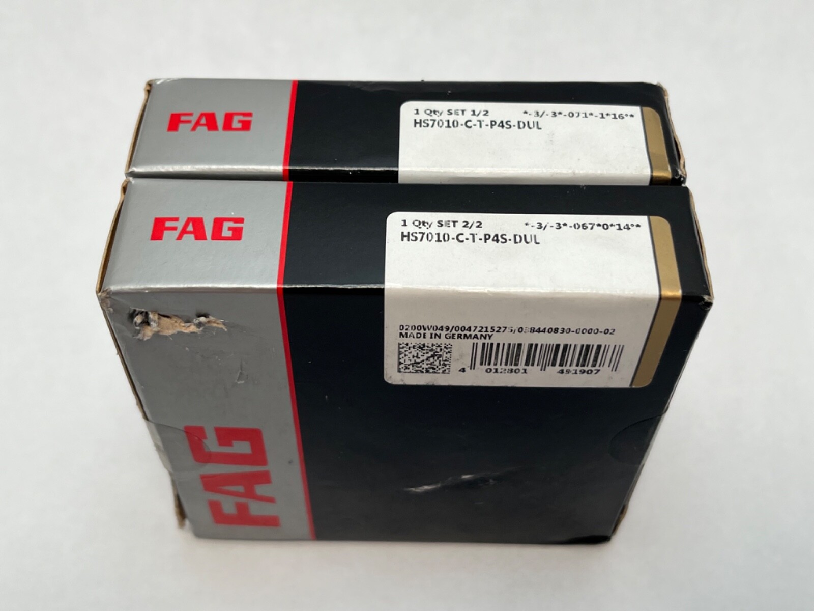 FAG HS7010.C.T.P4S.DUL Angular Bearing 50x80x16mm HS 7010 C T P4S DUL 2 Pcs