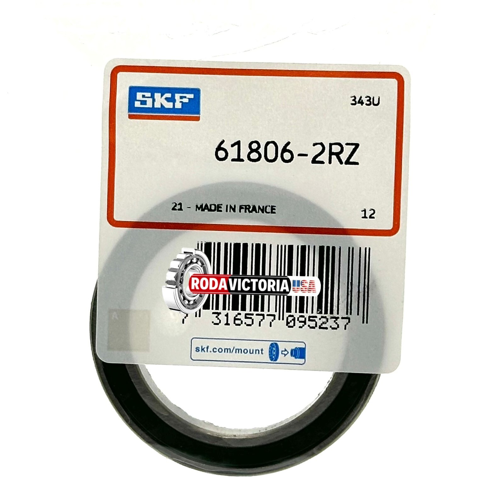 SKF 61806 2RZ BALL BEARING, SEALED, NON CONTACT SEALS 30x42x7mm 6806-2RS