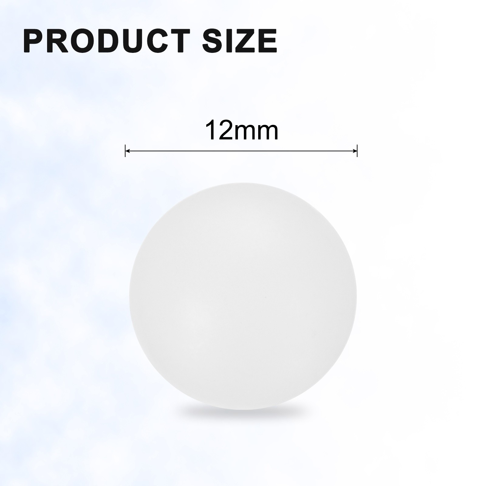 100pcs PP Plastic Bearing Balls 12mm Solid Plastic Balls G2 Precision White