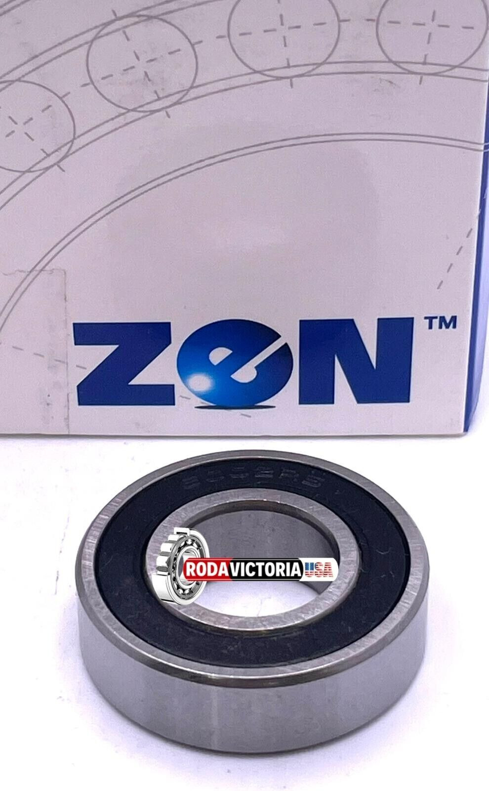 ZEN 6002-2RS C3 EMQ Premium Rubber Sealed Ball Bearing, 15x32x9, 6002rs (2 QTY)