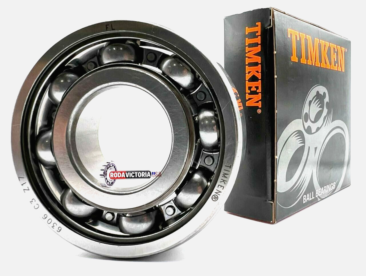 TIMKEN 6306 C3 OPEN, NO SEALS DEEP GROOVE BALL BEARING 30x72x19mm