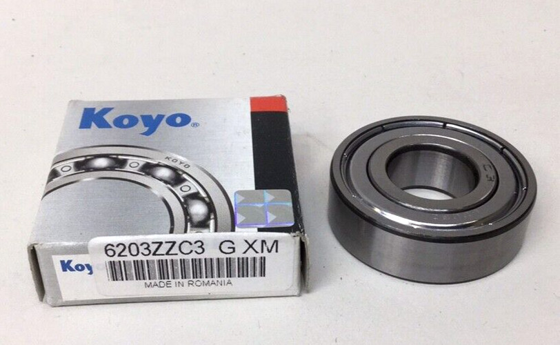 Koyo 6203ZZC3 Ball Bearing 17mm ID X 40mm OD X 12mm Width 6203-ZZC3 (Pack of 2)