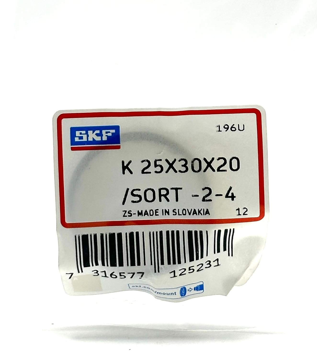 SKF K25X30X20 Needle Roller and Cage Assembly 25X30X20 Mm