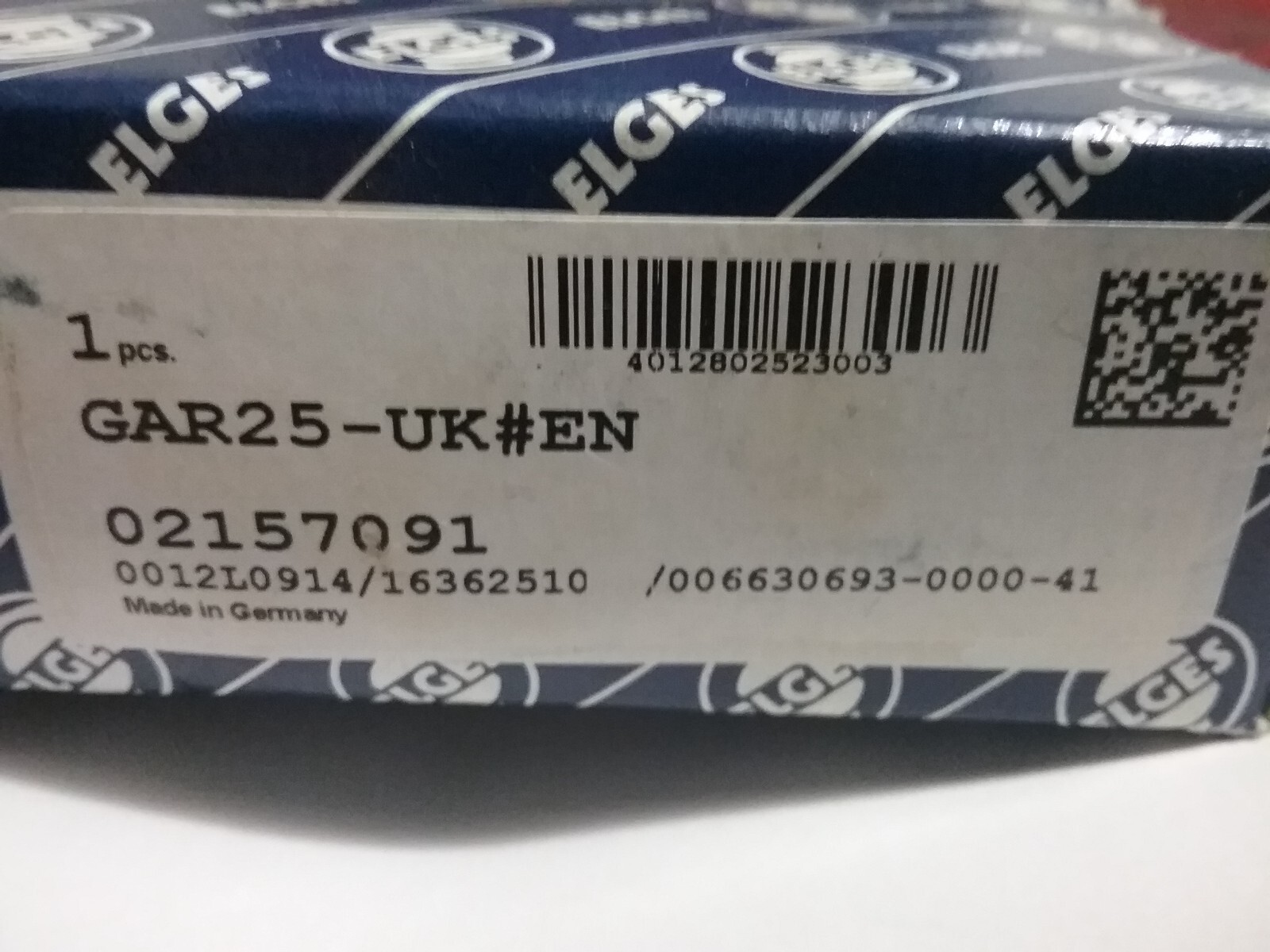 ELGES GAR25-UK#EN Rod End New in Box. 