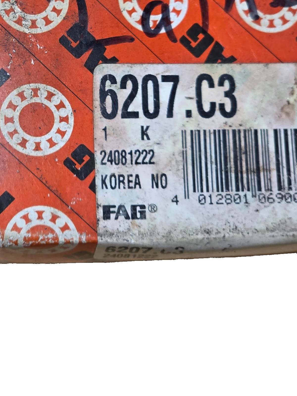 Fag 6207.C3 Deep Groove Ball Bearing