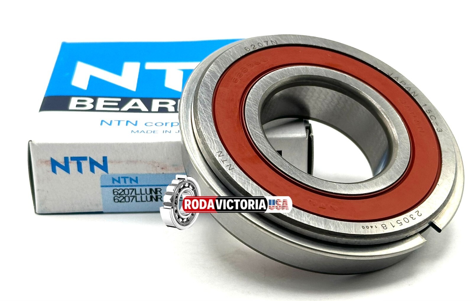 NTN JAPAN 6207 LLU NR BALL BEARING, RUBBER SEALED + SNAP RING 35x72x17 mm