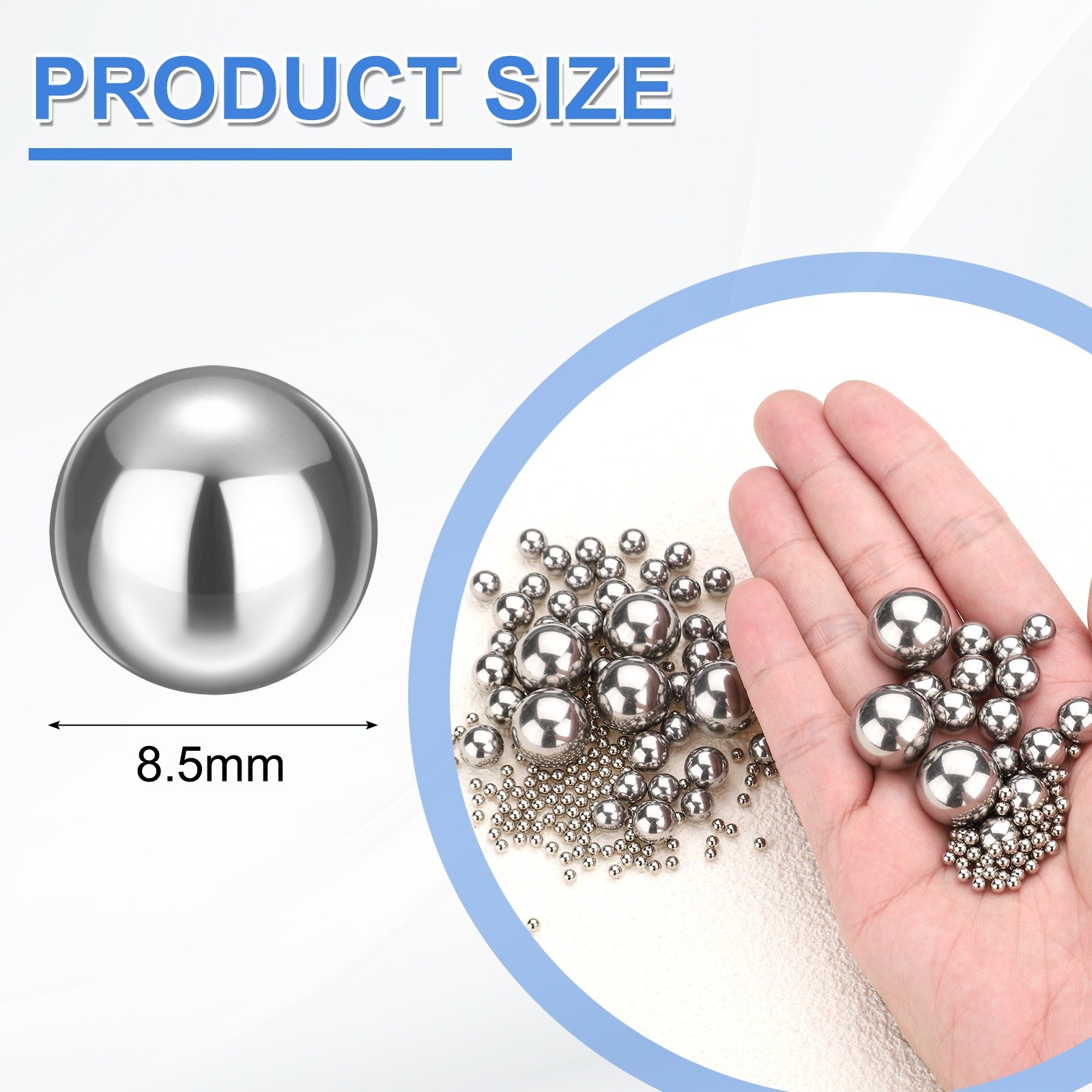 200 Pcs Mirror Polished 8.5mm Bearing Balls Carbon Steel G1000 Precision Balls