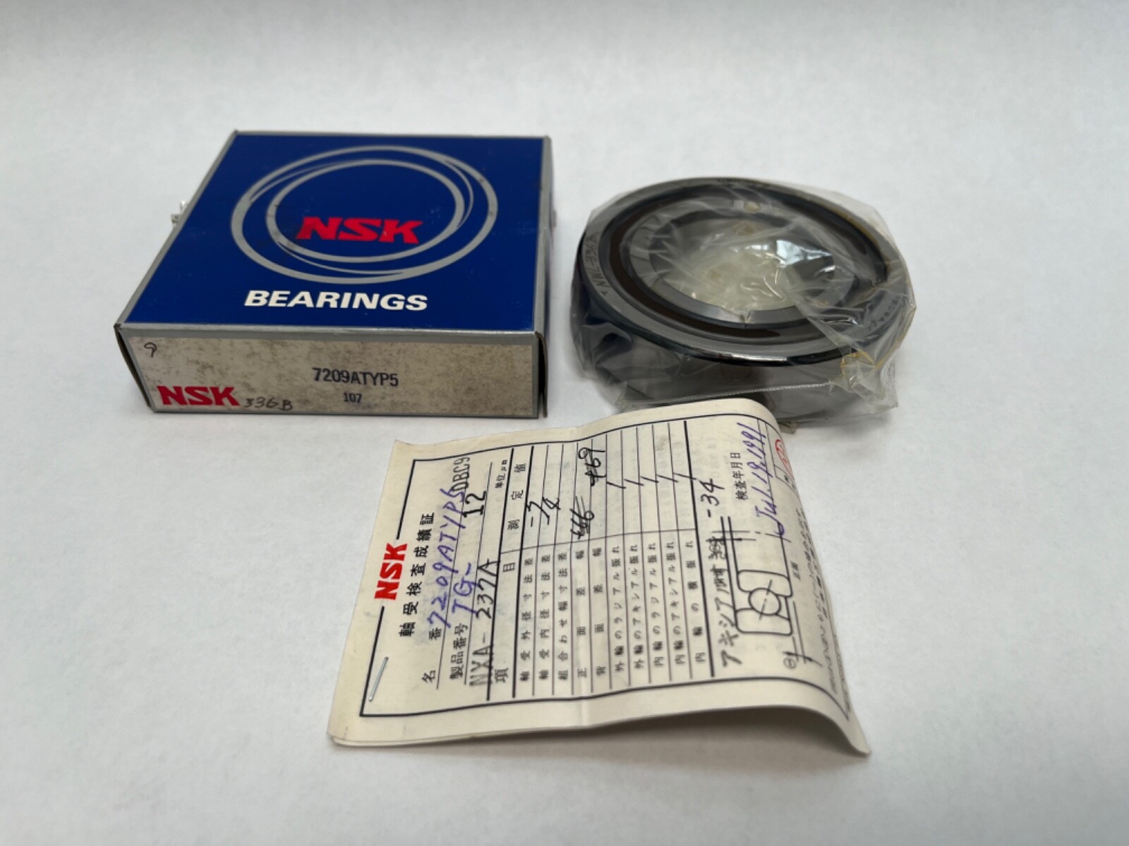 NSK 7209ATYP5 Angular Bearing 7209A 7209-A-TY-P5 45x85x19 mm