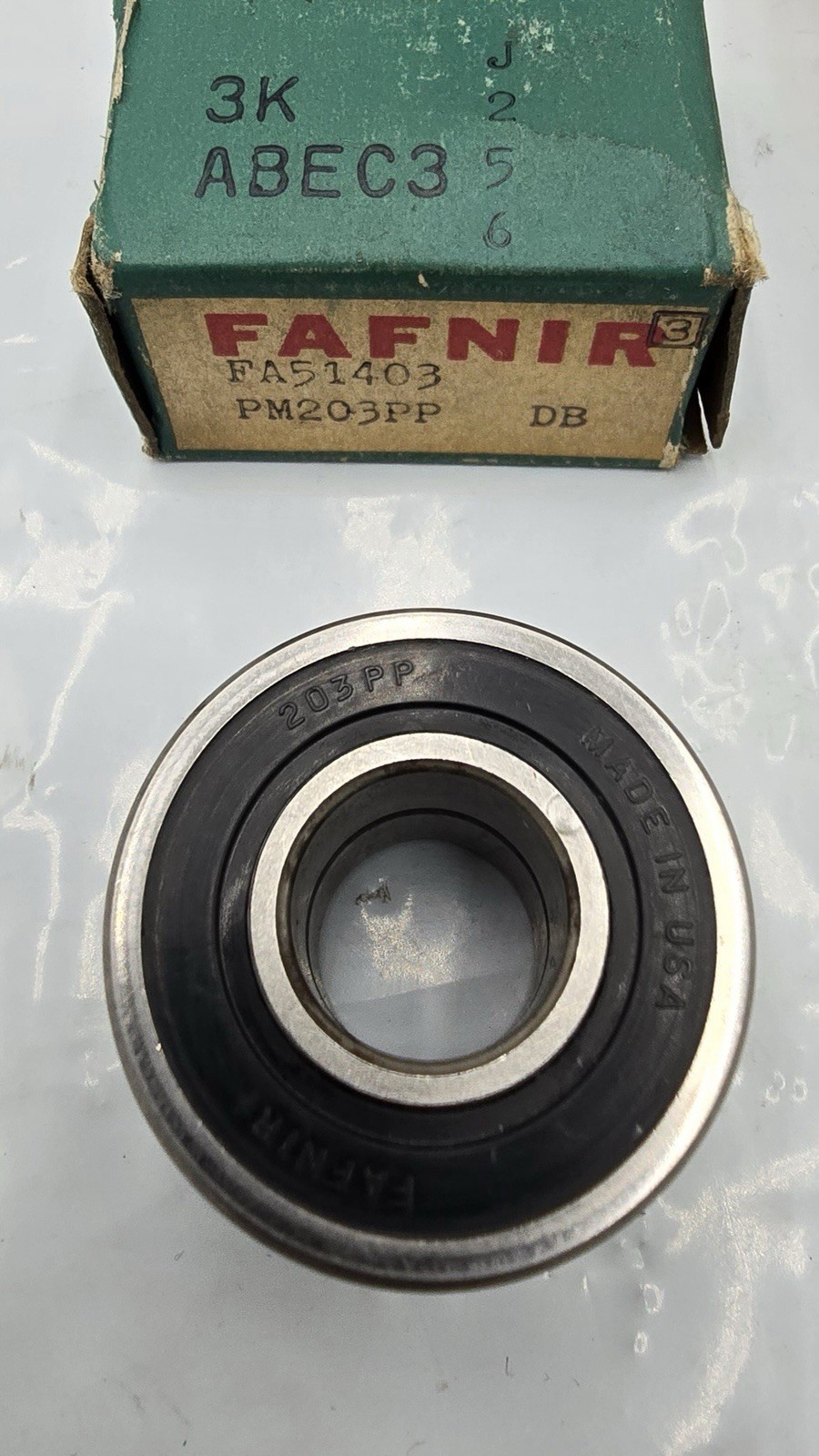 FAFNIR PM203PP ABEC3/P6 DB Precision Duplex Deep Groove Ball Bearing Set NEW OEM
