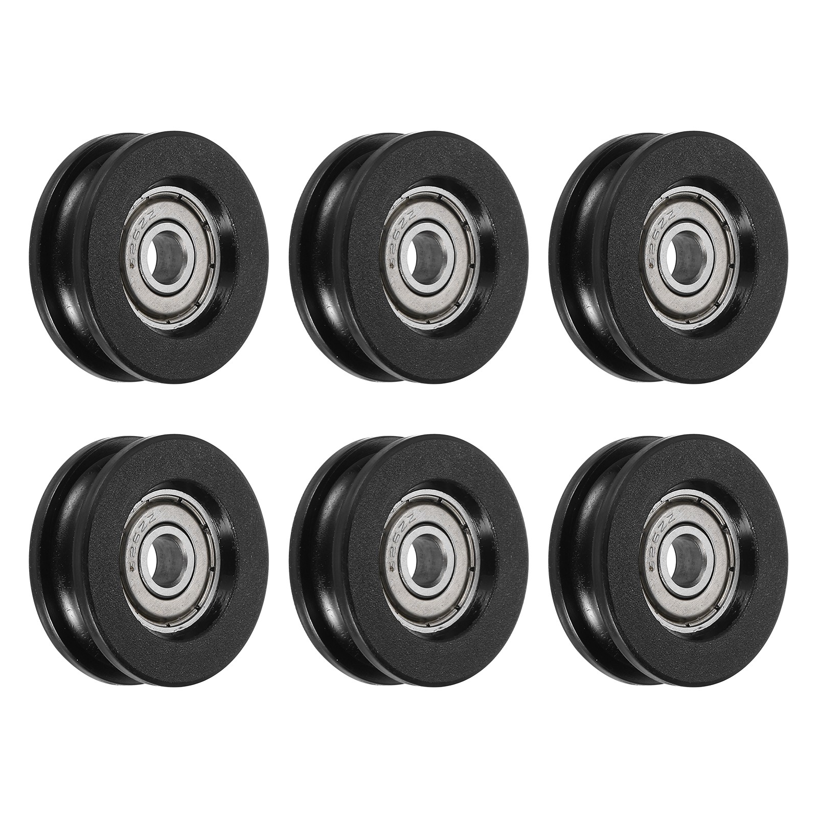 8Pcs, Groove Nylon Plastic Guide Bearing 6×10.5x31mm Pulley Roller(Black)
