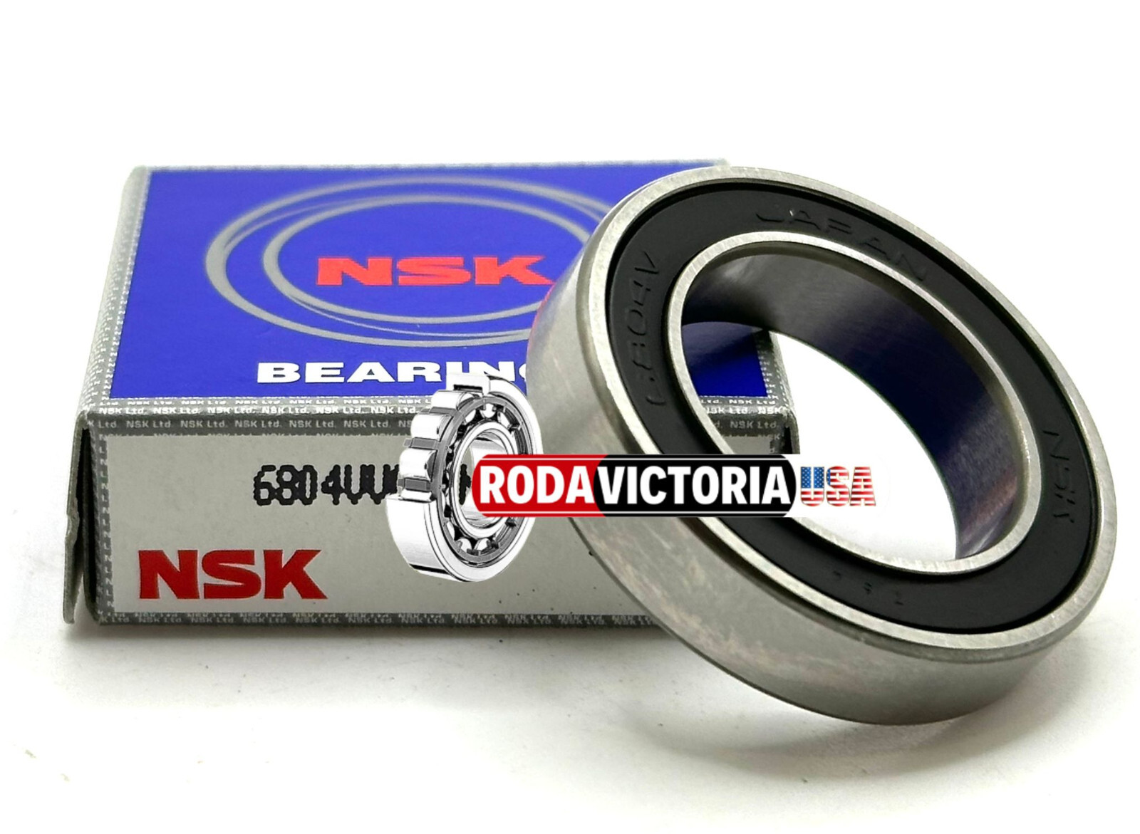 NSK JAPAN 6804 VV DEEP GROOVE BALL BEARING, RUBBER SEALED 20x32x7mm 61804-2RS