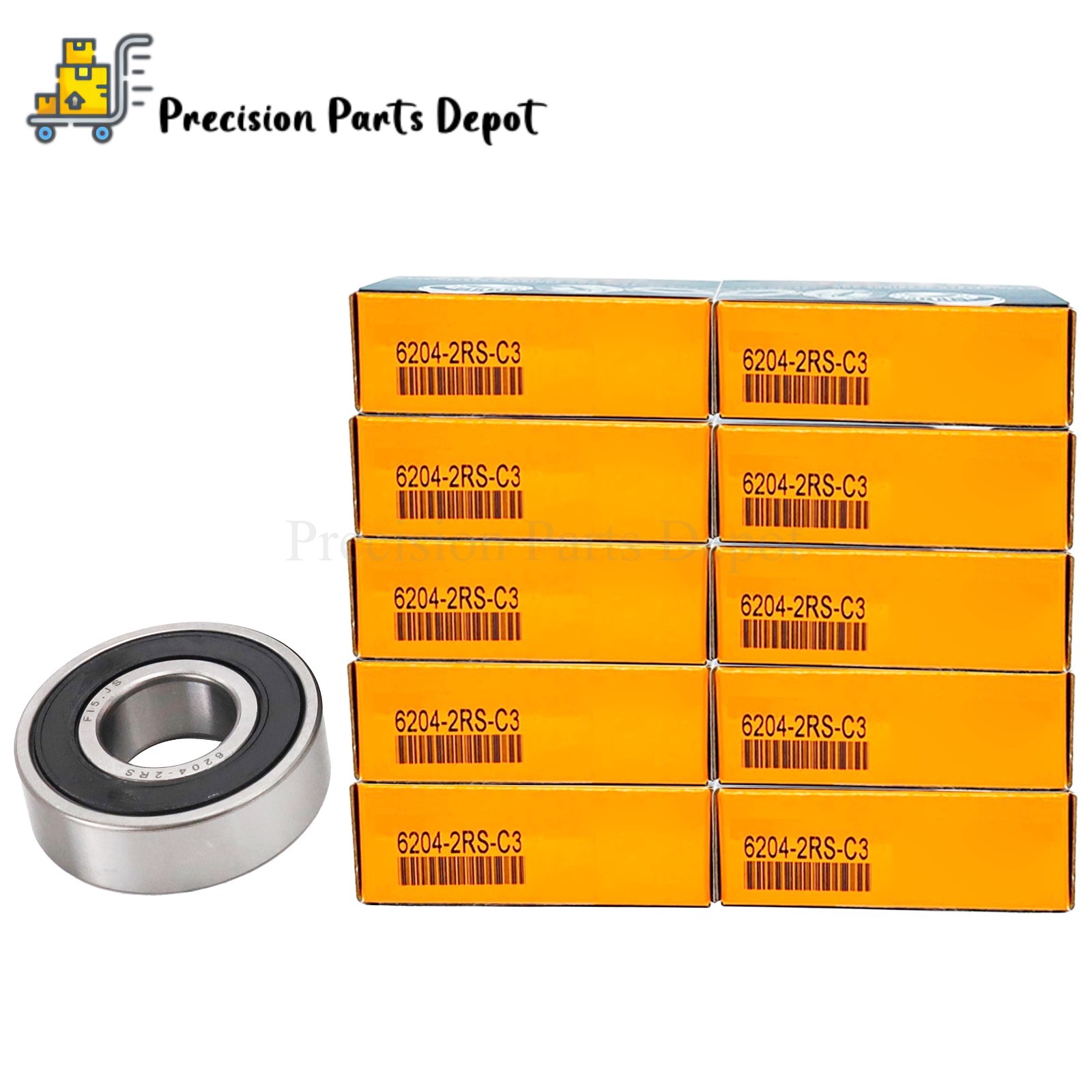 10PCS Double Rubber Seal Ball Bearings For TIMKEN 6204-2RSC3 6204-2RS 20x47x14mm
