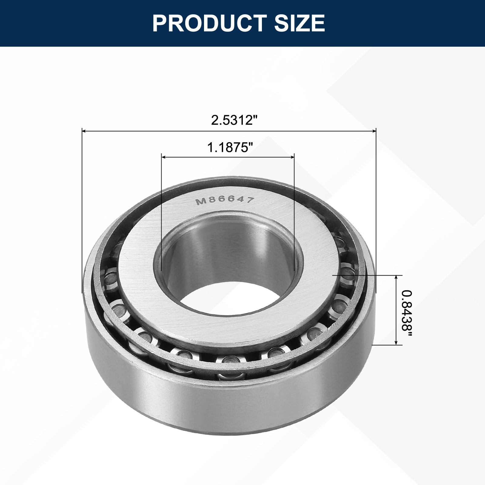 M86647/M86610 Tapered Roller Bearing Cone and Cup 1.111″ Bore x 2.5312″ OD P6