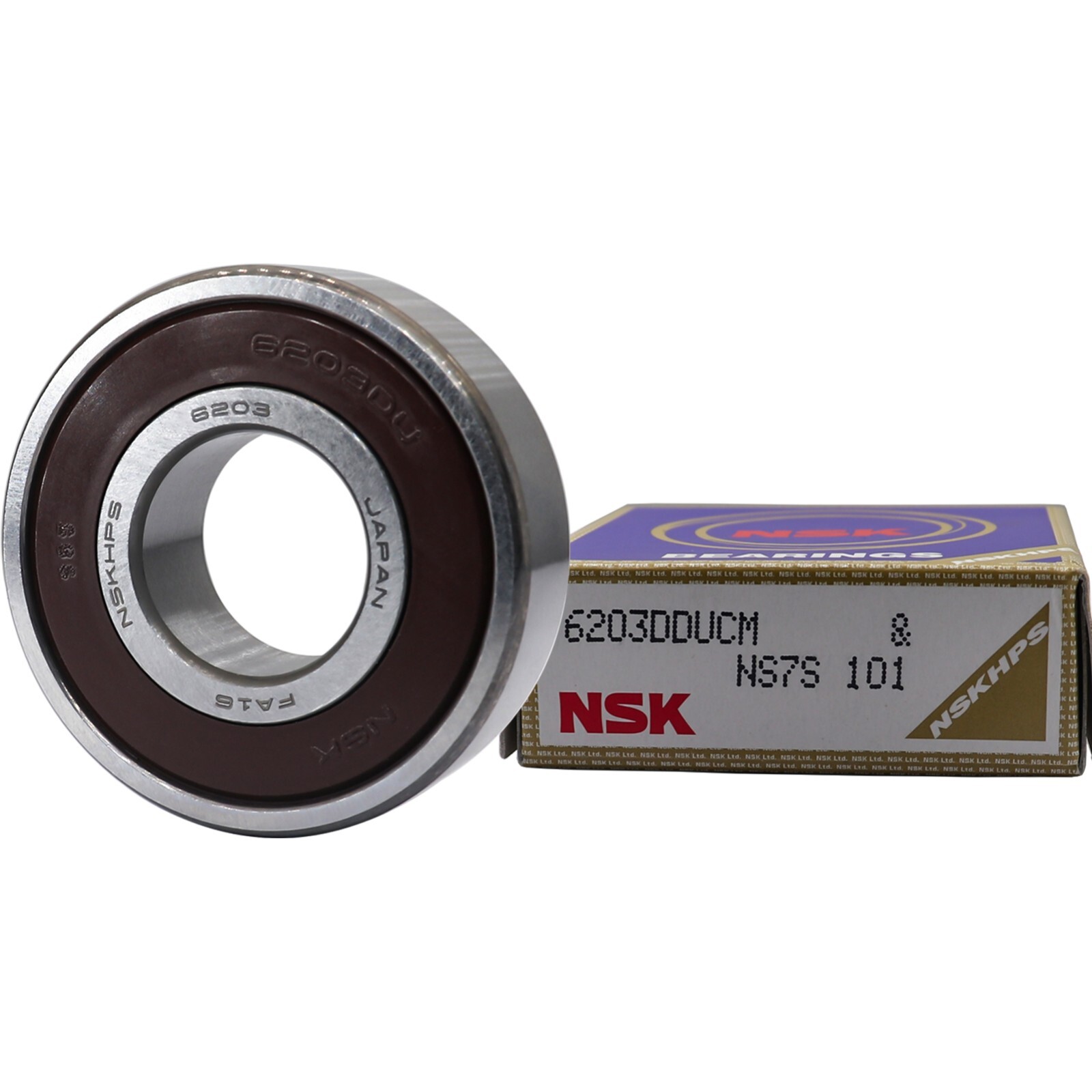 (Qty.2) NSK 6203DDU 6203-2RS RUBBER SEALED Bearings17X40X12 mm Made In Japan