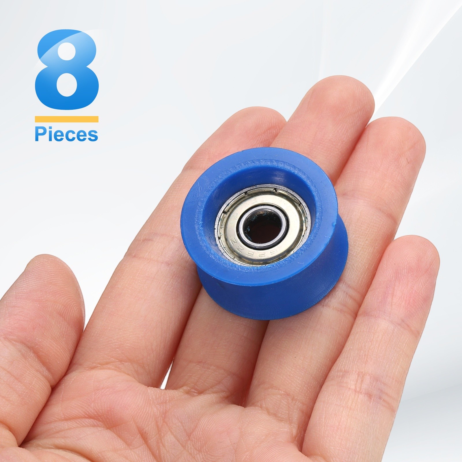 8 Pcs Blue Groove Plastic Guide Bearing 6×28.5x14mm Pulley Roller