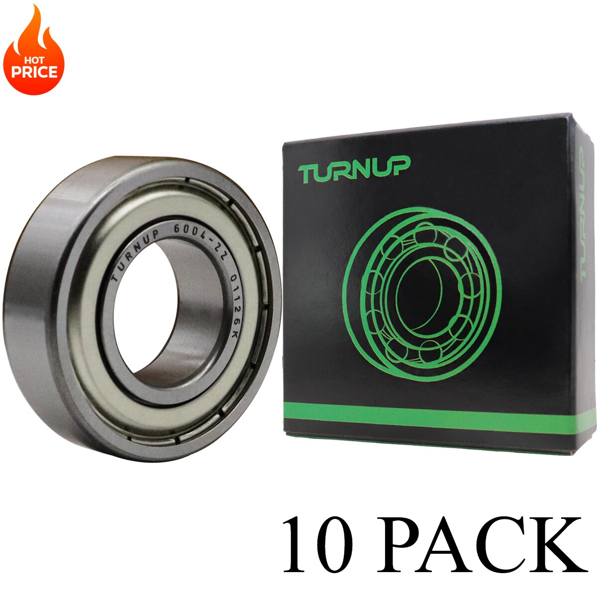 10PACK USA TURNUP 6004-ZZ 20X42X12MM Double Metal Seal Ball Bearings