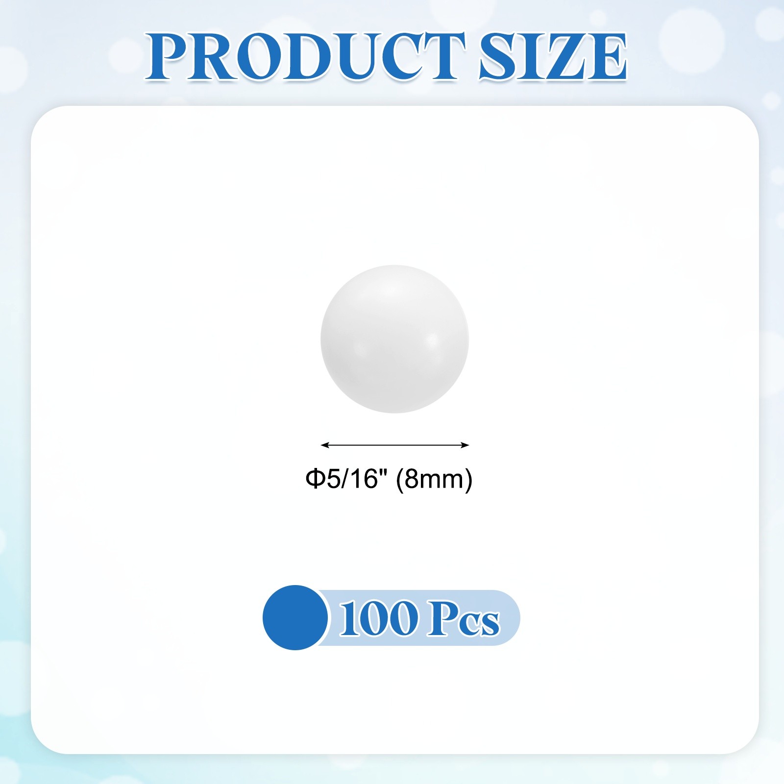 100pcs POM Bearing Balls 8mm Solid Plastic Bearing Ball