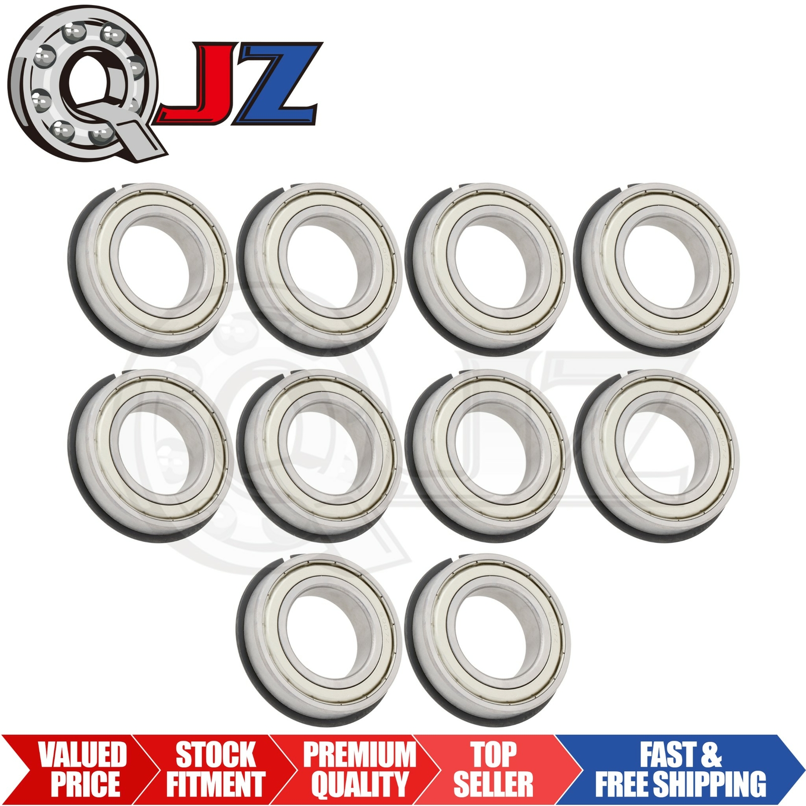 [Qty.10] 6007-ZZ-NR Radial Ball Bearing w/Snap-Ring [35mm ID x 62mm OD x 14mm W]