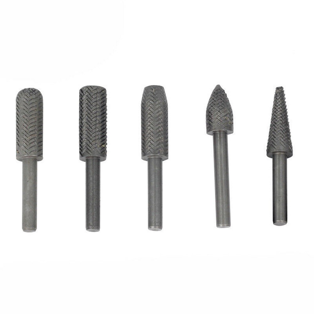 Electric Rotary Rasp File Set 5 Pieces for Drill Bit Steel Shaping Tasks