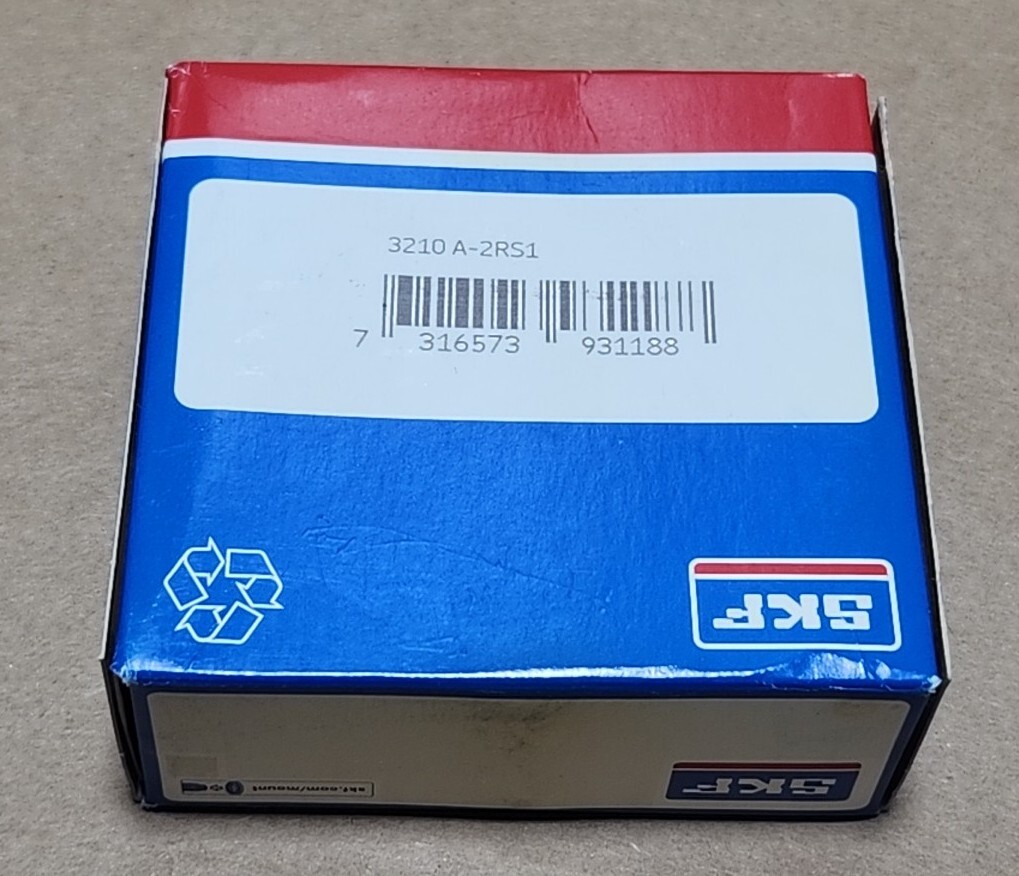 *FACTORY SEALED* SKF 3210 A-2RS1 Double Row Ball Bearing 1.969″ Bore + Warranty!