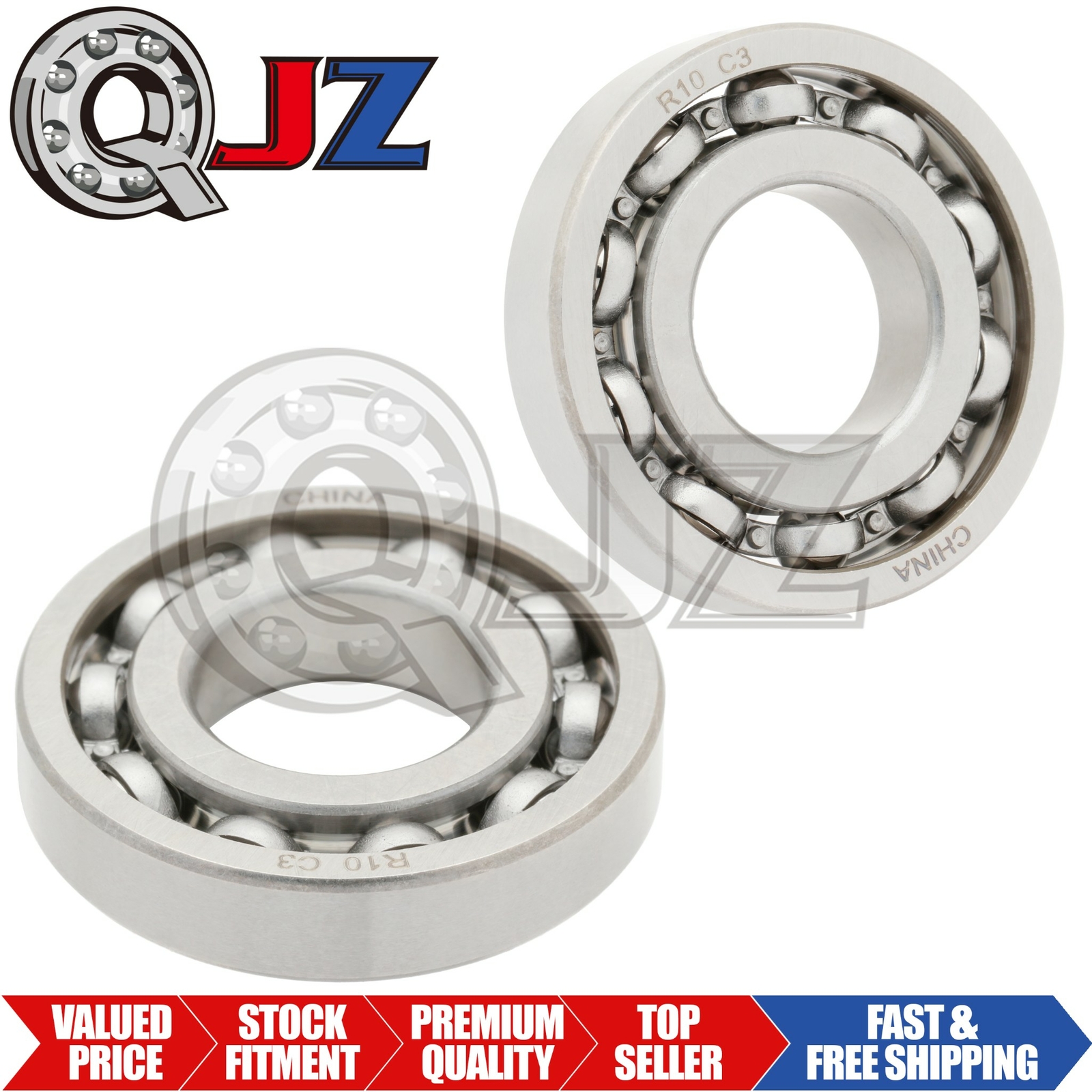 [2-Pack] R10-OPEN Radial/Deep Groove Ball Bearing 0.625in x 1.375in x 0.340in