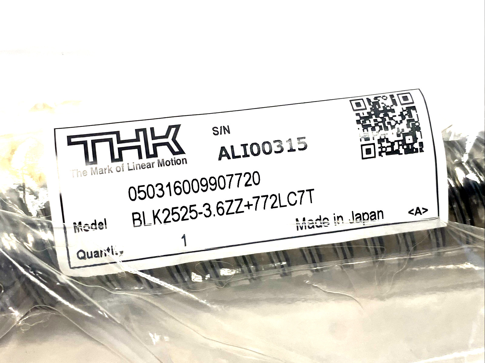 THK BLK2525-3.6ZZ+772LC7T Full-Ball Large Lead Rolled Ball Screw & Nut Assembly