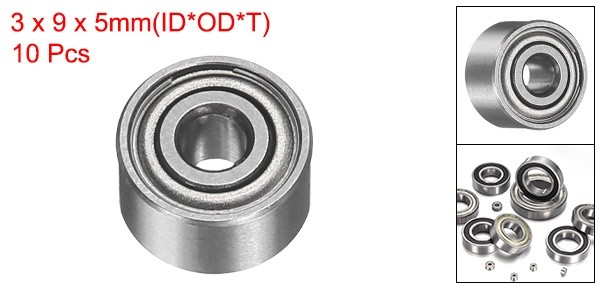 10 Pack 3 x 9 x 5mm 603ZZ Deep Groove Ball Bearings, ABEC5