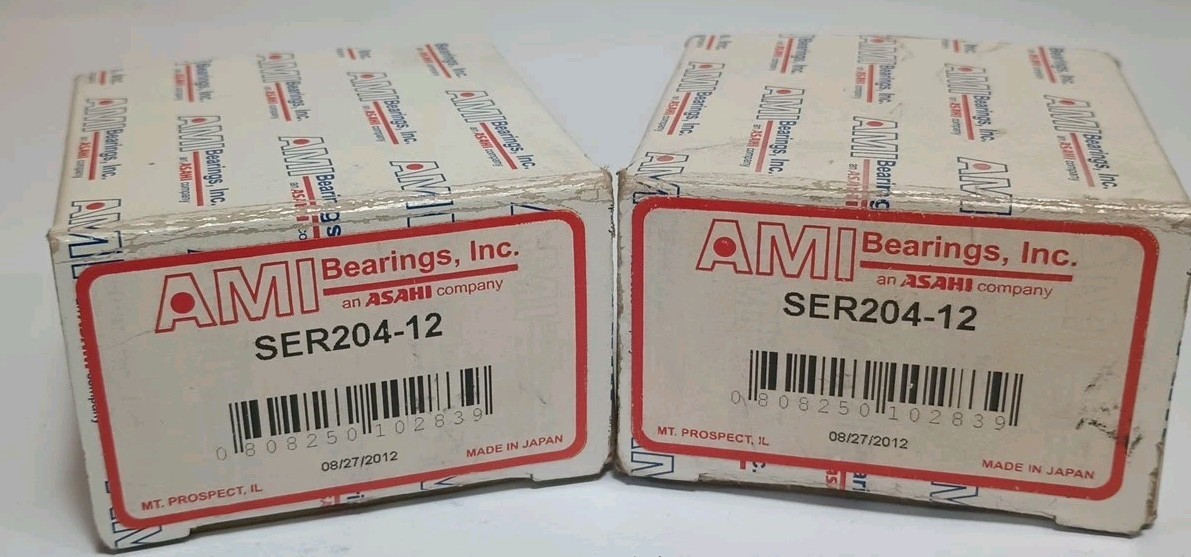 (QTY 2) AMI BEARINGS SER204-12 BALL BEARING