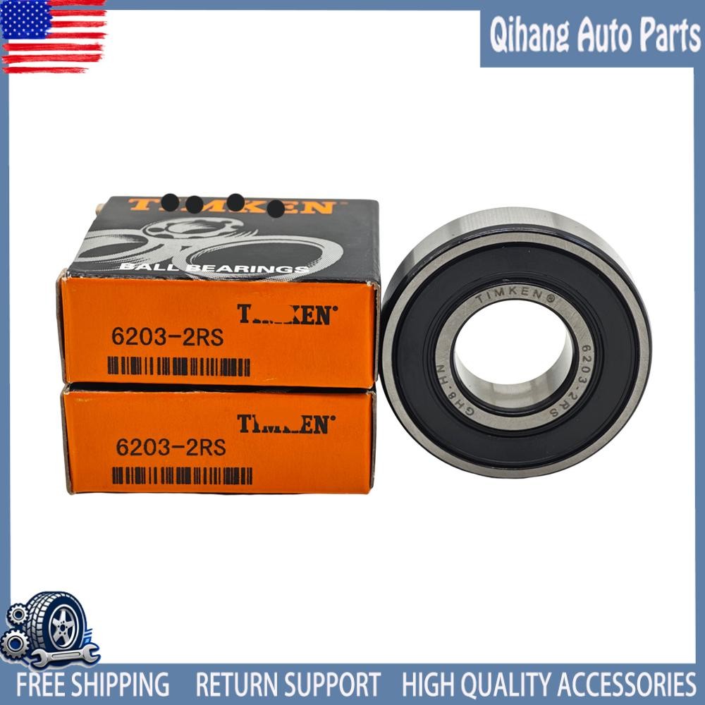 2 PACK Double Rubber Sealed Bearings For TIMKEN 6203-2RS 6203RS 17X40X12MM