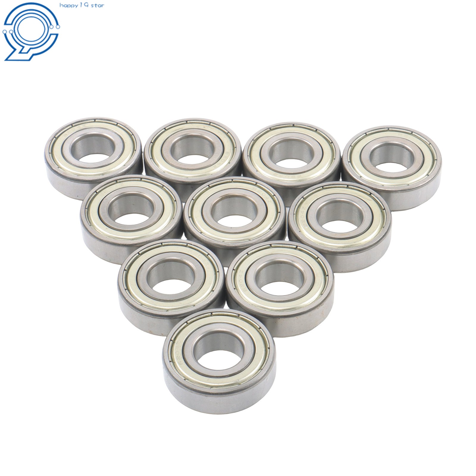 20x47x14mm Ball Bearing 6204-ZZ 10 Pcs Double Shielded Precision Steel