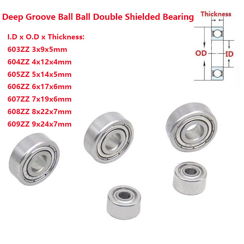 Deep Groove Ball Ball Double Shielded Bearing 603ZZ 604 605 606 607 608ZZ 609ZZ