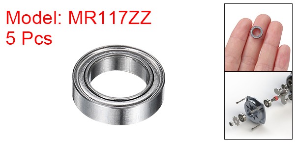 5pcs MR117ZZ Bearings 7x11x3mm Chrome Steel Mini Bearing Double Shielded, ABEC5